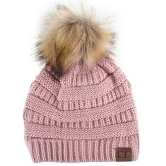 C.C 3pc Knit Warm Pom Beanie Gloves Scarves Set main image 4